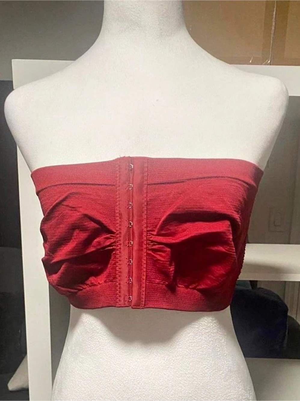 Red Bandeau Bra Size XL Like New